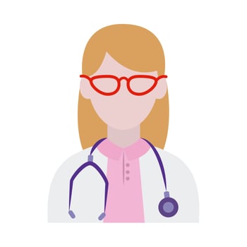 online doctor, physician with and stethoscope consultant medical protection covid 19, flat style icon vector