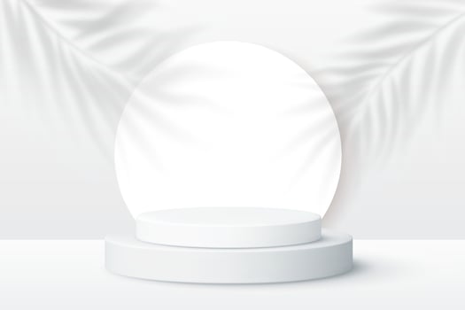 3d rendering podium stand product spotlight background vector