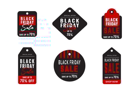 black friday sale hang tag template vector