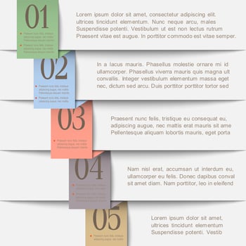 Horizontal paper numbered banners vector