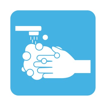 covid 19 coronavirus prevention protection washing hands block style icon vector