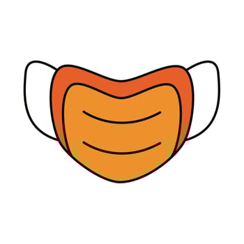 medical mask protection, covid 19 coronavirus prevention spread outbreak disease pandemic flat style icon vector