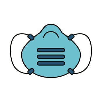 medical mask protection, covid 19 coronavirus prevention spread outbreak disease pandemic flat style icon vector