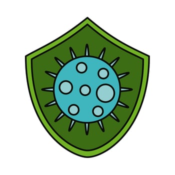 covid 19 coronavirus, virus shield protection, prevention spread outbreak disease pandemic flat style icon vector