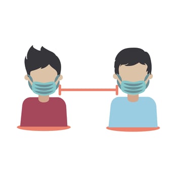 covid 19 coronavirus, social distancing people keep distance physical, prevention outbreak disease pandemic flat design icon vector