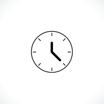 Clock icon. Time symbol flat style vector