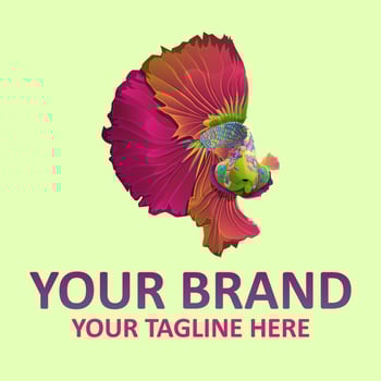 Beta fish colorful logo vector