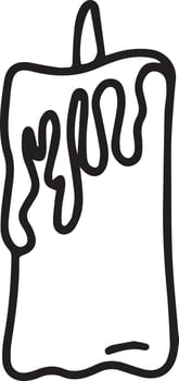 Burning candle. Hand-drawn vector illustration in doodle style