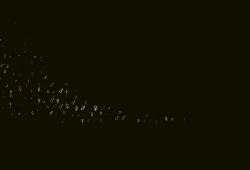 Light green, yellow vector pattern with gender elements.