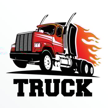 Truck logo design inspiration, Design element for logo, poster, card, banner, emblem, t shirt. Vector illustration