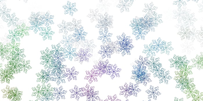 Light blue, green vector natural backdrop with flowers.