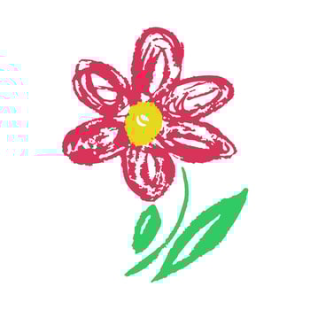 Icon in hand draw style. Drawing with wax crayons, children's creativity vector