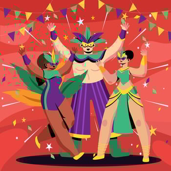 Enjoying Fun Mardi Gras Festival vector