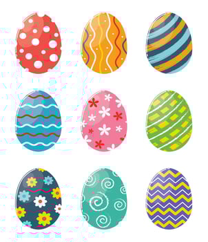 Set of Colorful Easter Eggs vector