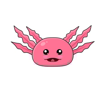 vector cartoon cute salamander face