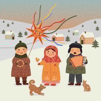 Maslenitsa or Shrovetide, Russian holiday Carnival. Fastive celebrations, happy children. vector