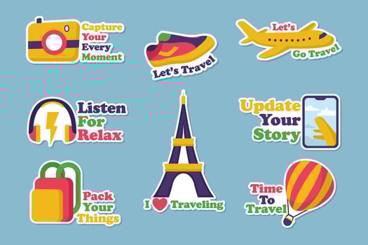 Set of Travel Sticker Pack vector