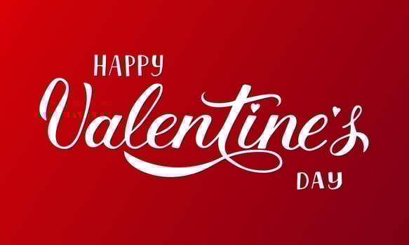 Happy Valentine s Day calligraphy lettering on red background. Hand written celebration poster. Easy to edit vector t
