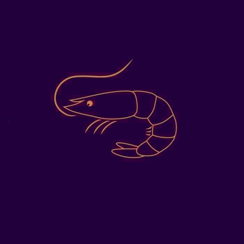 shrimp line art simple logo vector