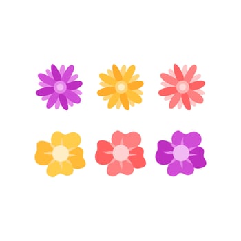 Colorful Beautiful flower vector illustration. Colorful Cute flower decoration element suitable for pattern background, banner decorative etc