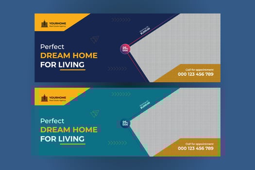 Modern Real Estate Facebook Cover Design Template vector