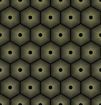 OLIVE BACKGROUND WITH BLACK VECTOR HEXAGONS