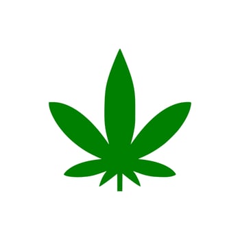 Vector cannabis leaf or hemp or marijuana, herbal plant for medical treatment icon