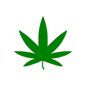 Vector cannabis leaf or hemp or marijuana, herbal plant for medical treatment icon
