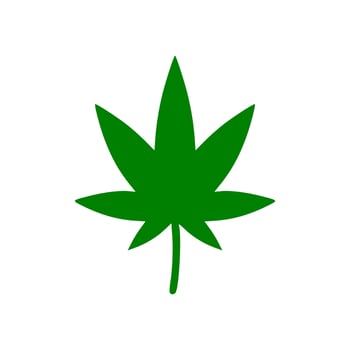 Vector cannabis leaf or hemp or marijuana, herbal plant for medical treatment icon
