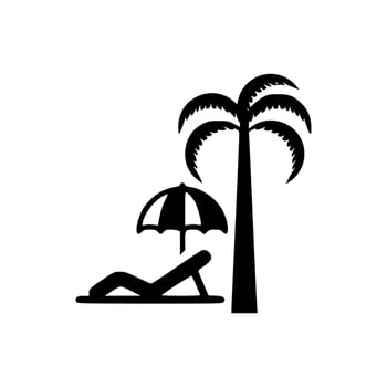 beach icon or logo isolated sign symbol vector illustration