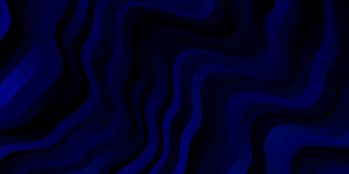 Dark BLUE vector background with curves.