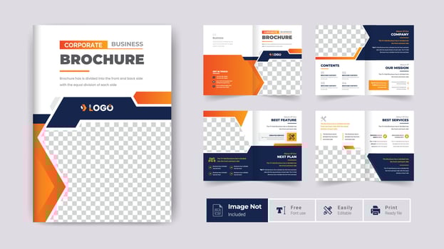company profile business brochure template layout creative and clean annul report professional business brochure template design vector
