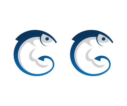 Fish and hook logo concept, logo for company, logo for business, elegant logo, stylist logo vector