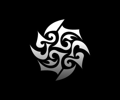 T G J S Ambigram logo design, tribal style vector