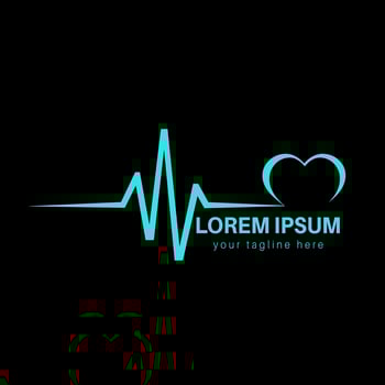 Cardiology healthcare human heart wave vector design.