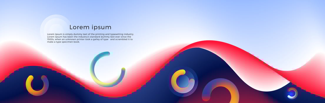 Abstract modern banner design. Colorful gradient with liquid wave. vector