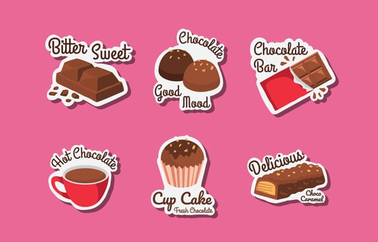 Valentine's Day Chocolate Sticker vector