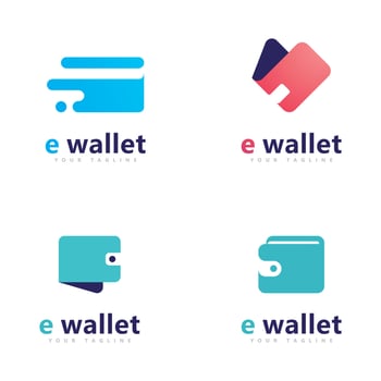 E wallet logo design vector design template