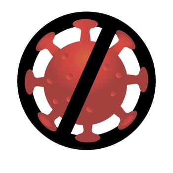 Viral quarantine of the 19th year, stop the deadly coronavirus outbreak in China and around the world concept, illustration of the viral pathogen in red with a quarantine or stop sign vector