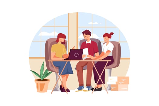Business people working together vector