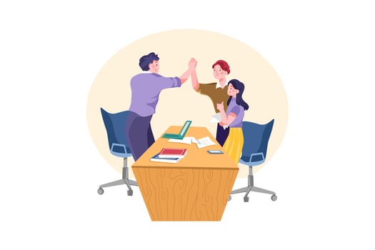 Business partnership team-building work vector