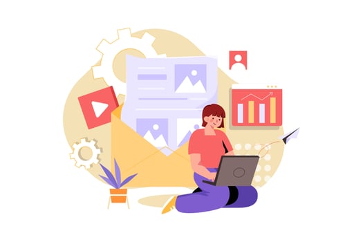 Email Marketing Flat Illustrations Concept vector