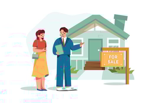 Real Estate Agent Flat Illustrations Concept vector