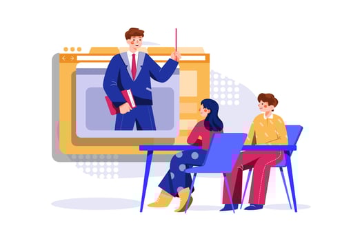Training Courses Flat Illustrations Concept vector