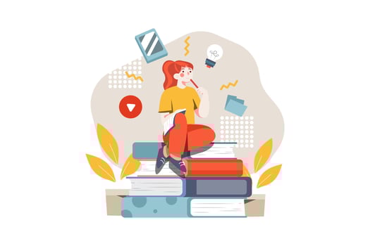 Educational Resource Flat Illustrations Concept vector