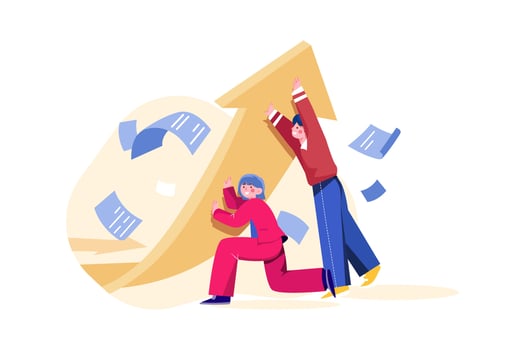 Business Growth Flat Illustrations Concept vector