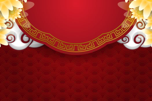 chinese new year concept with copy space background on red vector