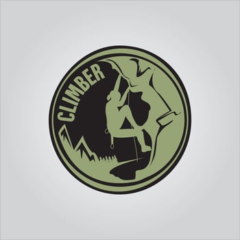 simple logo camping adventure in mountains and nature. vector