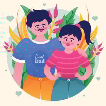 Dad and Daughter Background Template vector