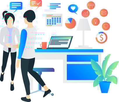 Illustration of a cooperation agreement between business people vector